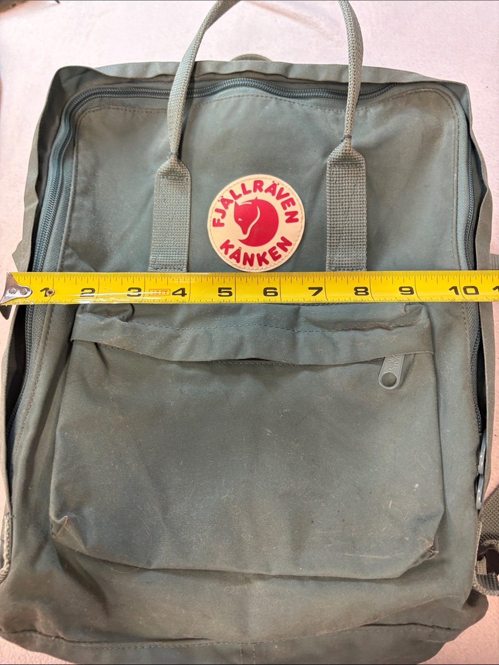 Fjallraven Kånken Backpack in Deep Green with Red Logo - Picture 11 of 13